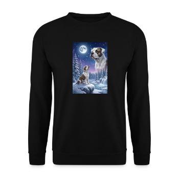 Hurlant à la Lune American Bulldog - Sweat-shirt Unisexe - noir - Devant - Alina (178cm) & Michal (187cm)