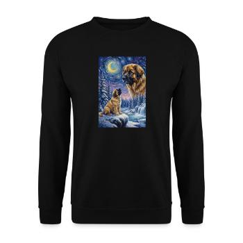 Le chien mème de Hurlement à la Lune Leonberger - Sweat-shirt Unisexe - noir - Devant - Alina (178cm) & Michal (187cm)