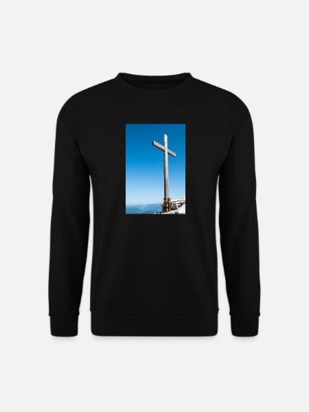 Summit cross in the German Alps - Unisex Sweatshirt - black