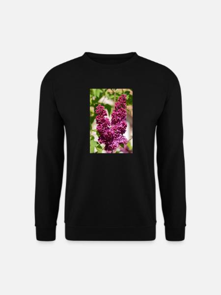 Blooming lilac in spring garden - Unisex Sweatshirt - black