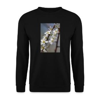 Des cerisiers blancs délicats au printemps - Sweat-shirt Unisexe - noir - Devant - Alina (178cm) & Michal (187cm)