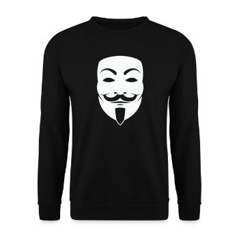 Anonymus_Maske - Unisex Pullover - Schwarz - Vorne - Alina (178cm) & Michal (187cm)