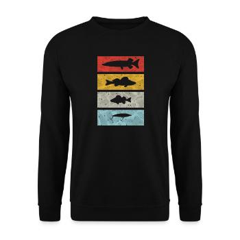 Angler Vintage - Sweat-shirt Unisexe - noir - Devant - Alina (178cm) & Michal (187cm)