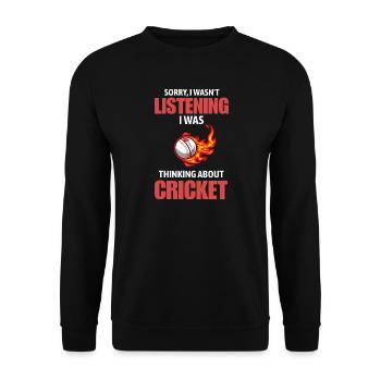 Funny Cricket Lover Gift for Player Coach Dad - Unisex Sweatshirt - black - Front - Alina (178cm) & Michal (187cm)