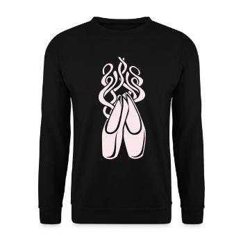 Ballettschuhe Ballerina Symbol - Unisex Pullover - Schwarz - Vorne - Alina (178cm) & Michal (187cm)