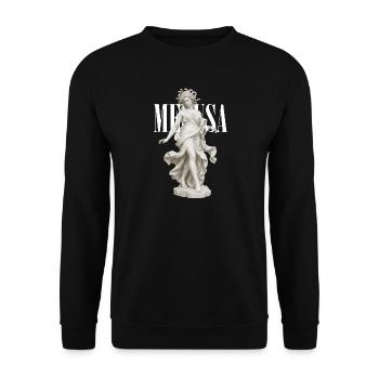 Medusa-Göttinnen-Marmor - Unisex Pullover - Schwarz - Vorne - Alina (178cm) & Michal (187cm)