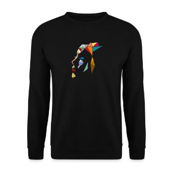 Frauengesicht - Unisex Pullover - Schwarz - Vorne - Alina (178cm) & Michal (187cm)