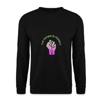 The future is female - Sweat-shirt Unisexe - noir - Devant - Alina (178cm) & Michal (187cm)