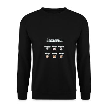 I am not... Animal rights vegan Design geschenk - Unisex Pullover - Schwarz - Vorne - Alina (178cm) & Michal (187cm)