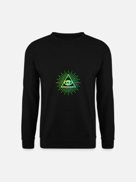 Illuminati tout voir oeil vert 3d - Sweat-shirt Unisexe - noir