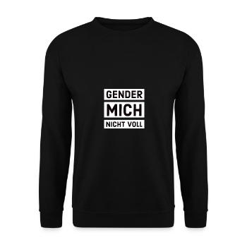 Gender mich nicht voll - Unisex Pullover - Schwarz - Vorne - Alina (178cm) & Michal (187cm)