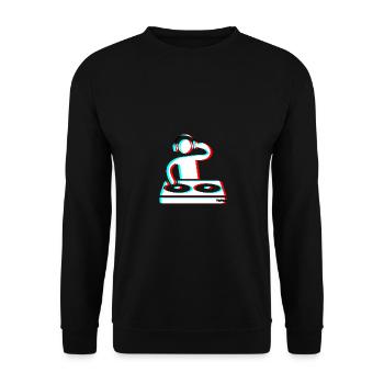 Techno Dj 3d Electro Red Blue tik tok edm weiß - Unisex Pullover - Schwarz - Vorne - Alina (178cm) & Michal (187cm)