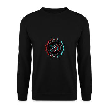 Om Goa 3d effect lettering lotus flower - Unisex Sweatshirt - black - Front - Alina (178cm) & Michal (187cm)