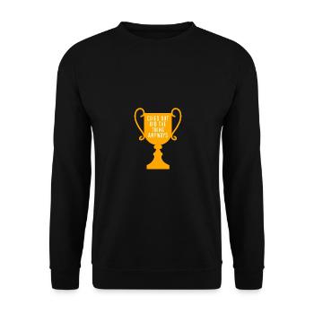 Cried but Did the thing anyways Pokal - Unisex Pullover - Schwarz - Vorne - Alina (178cm) & Michal (187cm)