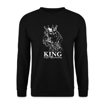 GERMAN WIREHAIR King of everything dog Wilsigns - Unisex Sweatshirt - black - Front - Alina (178cm) & Michal (187cm)