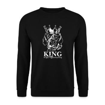 Epagneul Breton Roi de tout Dog Wilsigns - Sweat-shirt Unisexe - noir - Devant - Alina (178cm) & Michal (187cm)