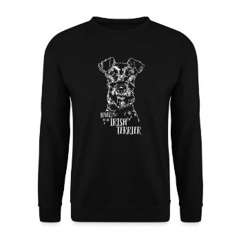 Loved by an Irish Terrier Dog Saying Dogs - Unisex Sweatshirt - black - Front - Alina (178cm) & Michal (187cm)