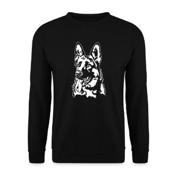 Deutscher Schäferhund Hunde Portrait Hund Wilsigns - Unisex Pullover - Schwarz - Vorne - Alina (178cm) & Michal (187cm)