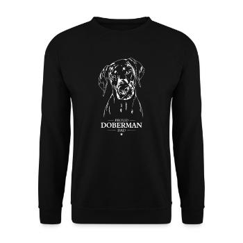 Doberman Papa Chien Chien Doberman Wilsigns - Sweat-shirt Unisexe - noir - Devant - Alina (178cm) & Michal (187cm)
