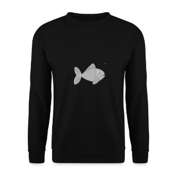 Simple fish - Unisex Sweatshirt - black - Front - Alina (178cm) & Michal (187cm)