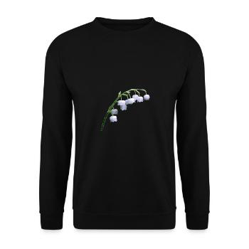 Cadeau de printemps fleur de muguet - Sweat-shirt Unisexe - noir - Devant - Alina (178cm) & Michal (187cm)