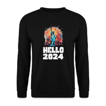 Bonne année avec feux d’artifice à New York - Sweat-shirt Unisexe - noir - Devant - Alina (178cm) & Michal (187cm)