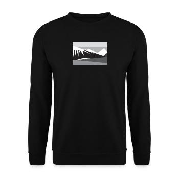 Geometic mountain silhouette - Unisex Sweatshirt - black - Front - Alina (178cm) & Michal (187cm)