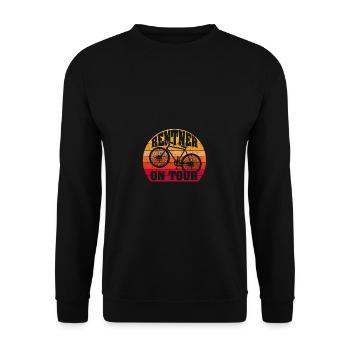 Pensioners on Tour | Bicycle | Bike - Unisex Sweatshirt - black - Front - Alina (178cm) & Michal (187cm)