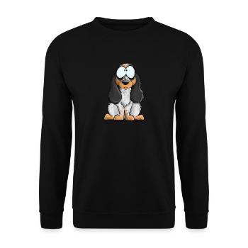 Je Suis Cocker Anglais Noir Blanc Moucheté Feu - Sweat-shirt Unisexe - noir - Devant - Alina (178cm) & Michal (187cm)