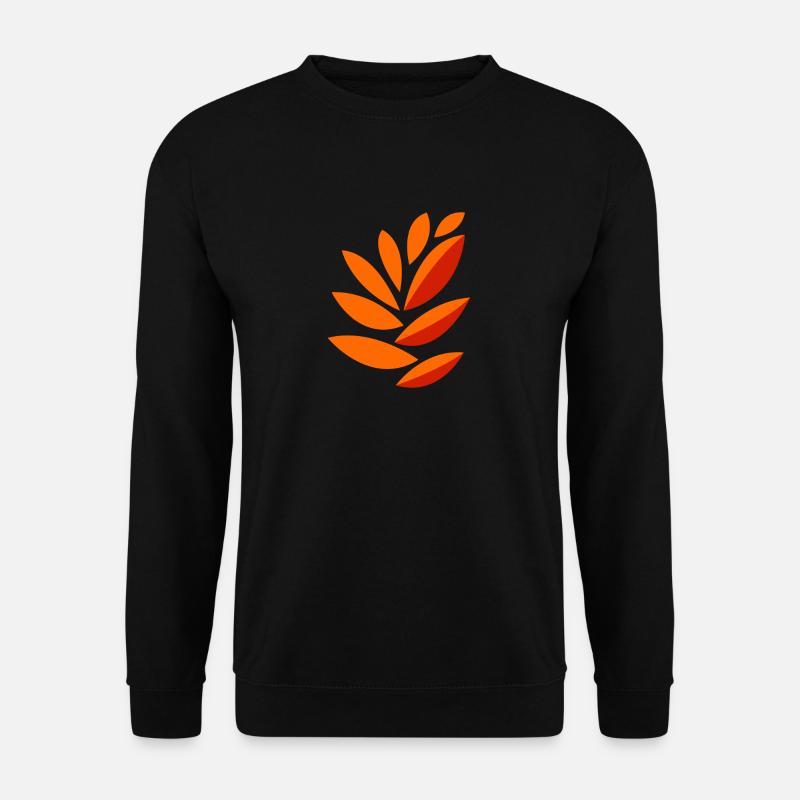Zeichnung orange Blätter - Unisex Pullover - Schwarz
