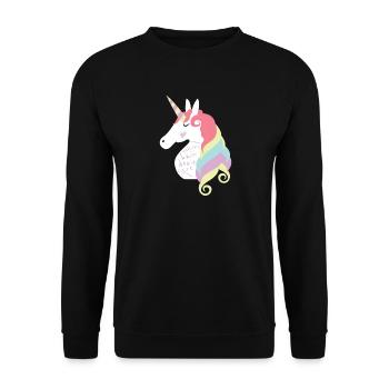 Cheveux Licorne Unicorn ne se soucient pas de cadeau fille - Sweat-shirt Unisexe - noir - Devant - Alina (178cm) & Michal (187cm)