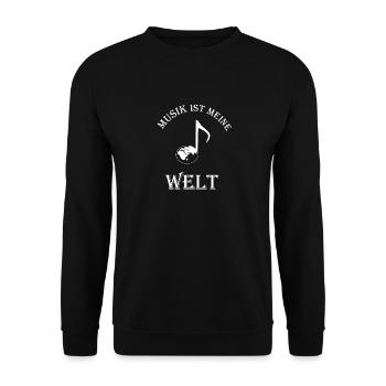 Musik ist meine Welt Chor Instrument Singen - Unisex Pullover - Schwarz - Vorne - Alina (178cm) & Michal (187cm)