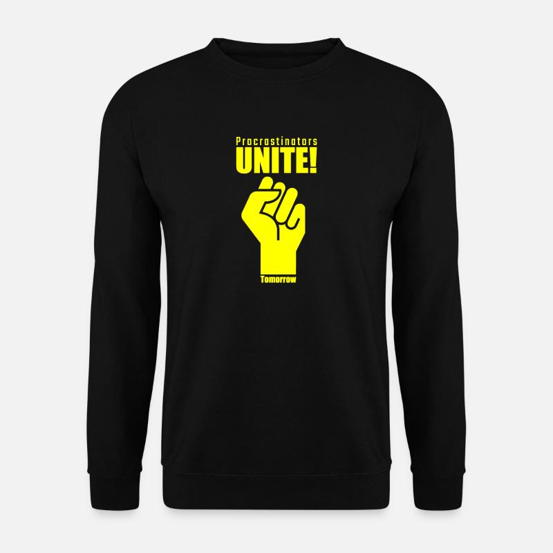 Procrastinators Unite Tomorrow (Yellow on red) - Unisex Sweatshirt - black
