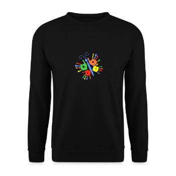 Papillon empreinte de la main des enfants - Sweat-shirt Unisexe - noir - Devant - Alina (178cm) & Michal (187cm)