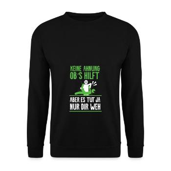 Physiotherapeuten Physio Geschenk Lustig - Unisex Pullover - Schwarz - Vorne - Alina (178cm) & Michal (187cm)