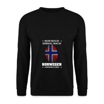 Nur noch einmal nach Norwegen Flagge Urlaub - Unisex Pullover - Schwarz - Vorne - Alina (178cm) & Michal (187cm)