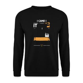 I Came I Sawed I Fixed It - Unisex Pullover - Schwarz - Vorne - Alina (178cm) & Michal (187cm)