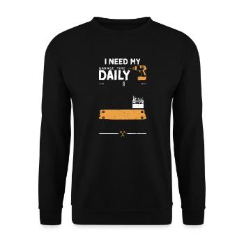 I Need My Garage Time Daily - Unisex Pullover - Schwarz - Vorne - Alina (178cm) & Michal (187cm)