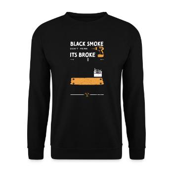 La fumée noire ne signifie pas qu’elle est cassée - Sweat-shirt Unisexe - noir - Devant - Alina (178cm) & Michal (187cm)