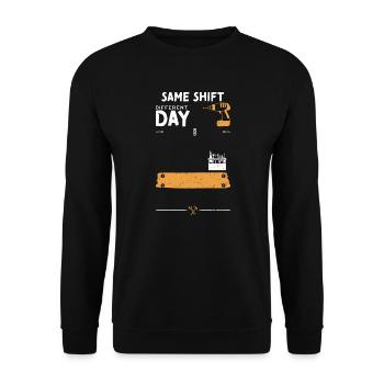 Same Shift Different Day - Unisex Sweatshirt - black - Front - Alina (178cm) & Michal (187cm)
