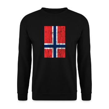 Scandinavian Cross Norway Flag Vintage - Unisex Sweatshirt - black - Front - Alina (178cm) & Michal (187cm)