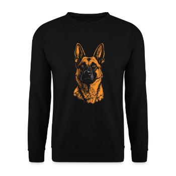 Belgian Shepherd Malinois Portrait Dogs - Unisex Sweatshirt - black - Front - Alina (178cm) & Michal (187cm)