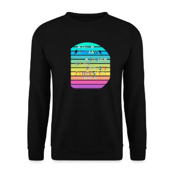 Die Top Sportart Saison ist die coole Fußball - Unisex Pullover - Schwarz - Vorne - Alina (178cm) & Michal (187cm)
