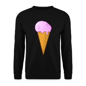 Eis in der Waffel - Unisex Pullover - Schwarz - Vorne - Alina (178cm) & Michal (187cm)