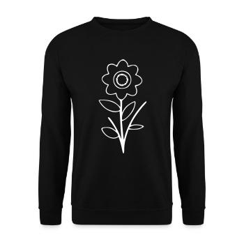 Dessin de fleur nature croquis blanc - Sweat-shirt Unisexe - noir - Devant - Alina (178cm) & Michal (187cm)