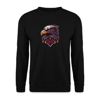 Coat of arms eagle's head - Unisex Sweatshirt - black - Front - Alina (178cm) & Michal (187cm)