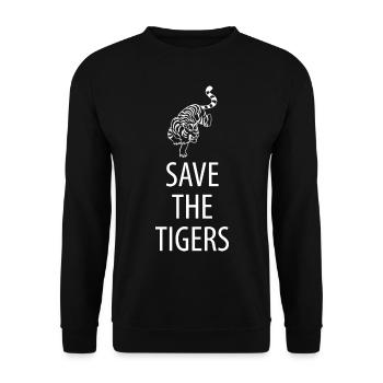 Tiger Big Cat Big Cat Zoologie - Sweat-shirt Unisexe - noir - Devant - Alina (178cm) & Michal (187cm)