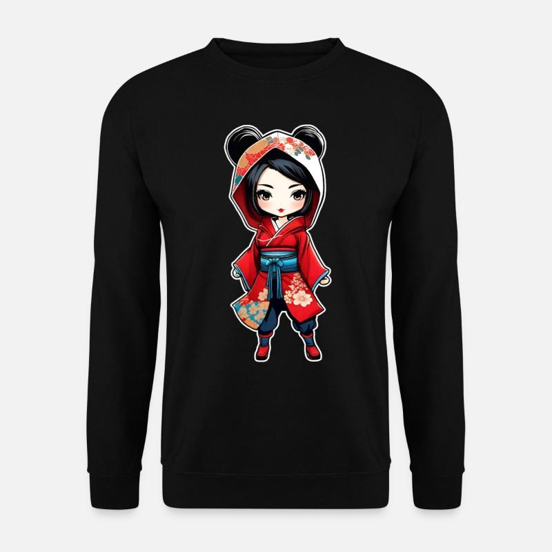 Niedliche kleine Manga Geisha - Unisex Pullover - Schwarz