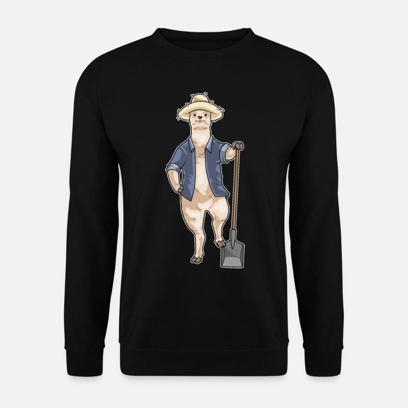 Alpaca Farmer Shovel - Unisex Sweatshirt - black