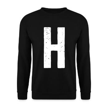 H Letter - Unisex Sweatshirt - black - Front - Alina (178cm) & Michal (187cm)